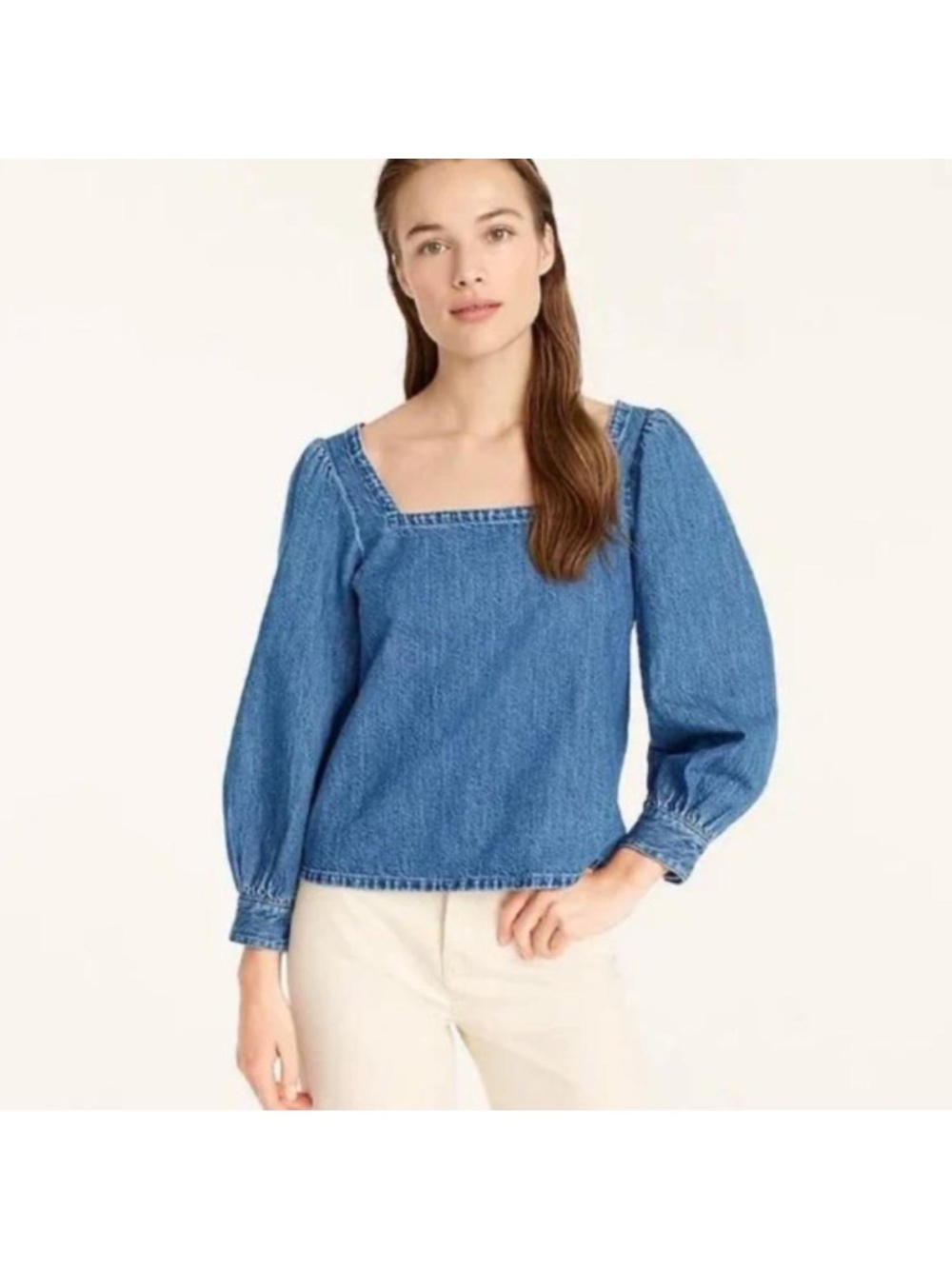J. Crew Squareneck Chambray Top‎